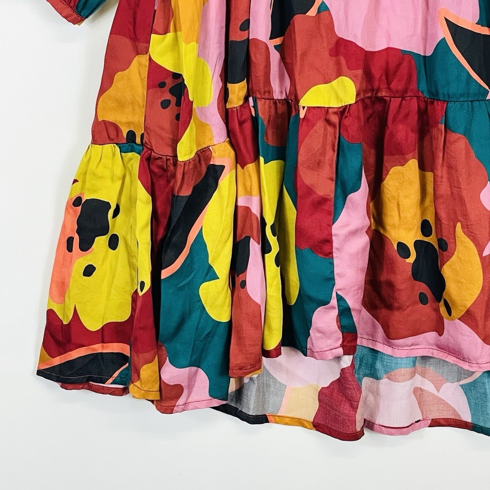 NEW Marine Layer Women Medium Elise Dress Exploded Floral Ruffle Tiered Bold - Picture 4 of 8
